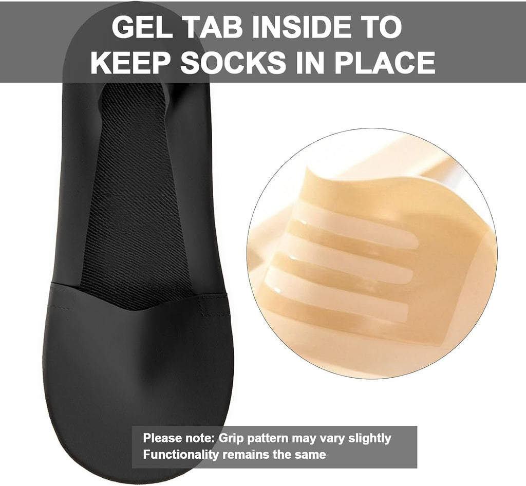 No Show Socks Womens for Flats Loafers Heels, Non Slip Thin Invisible Footies Bootie