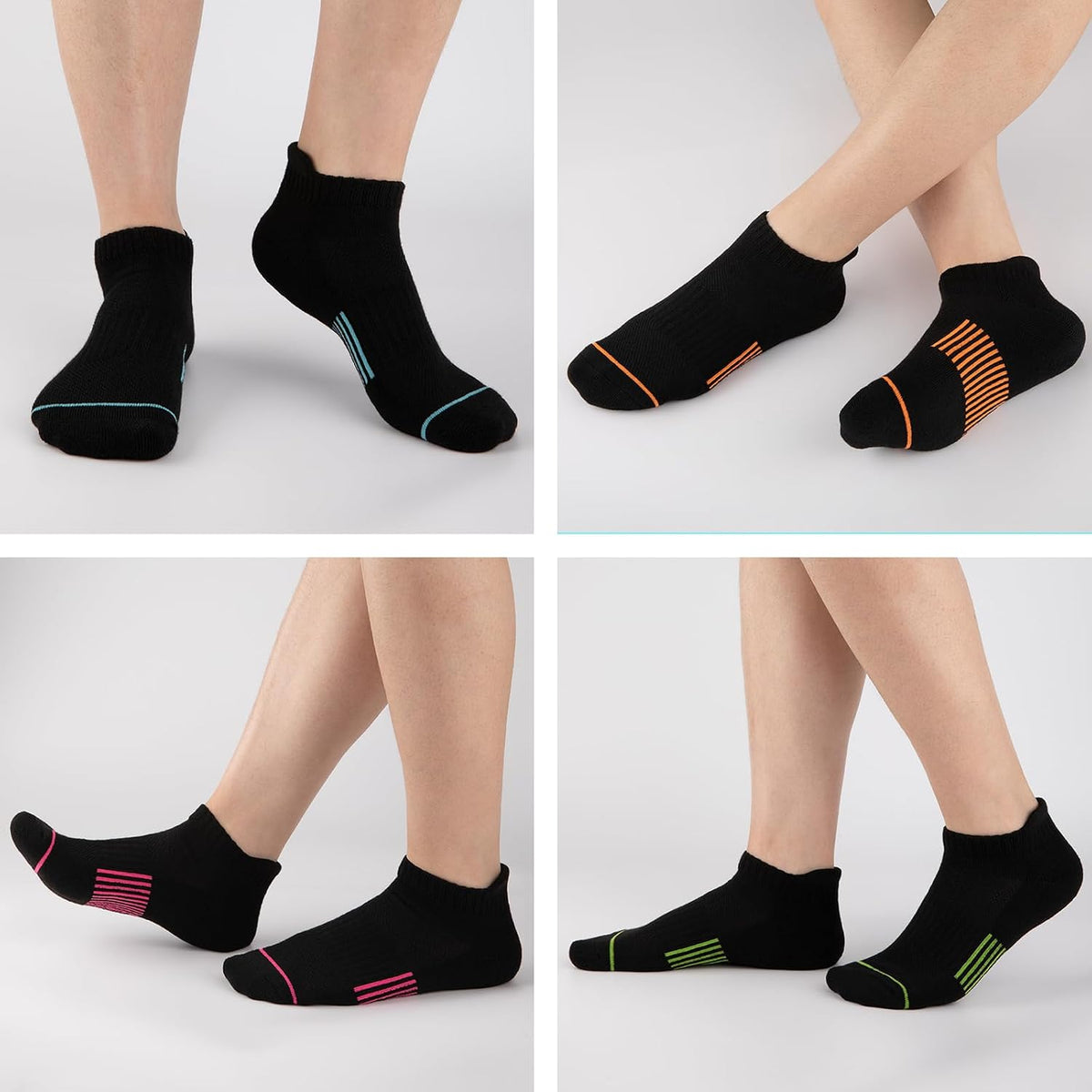 Heatuff 7 Pairs Womens Ankle Socks Athletic Cushioned Anti-Blister Running Low Cut Socks with Tab