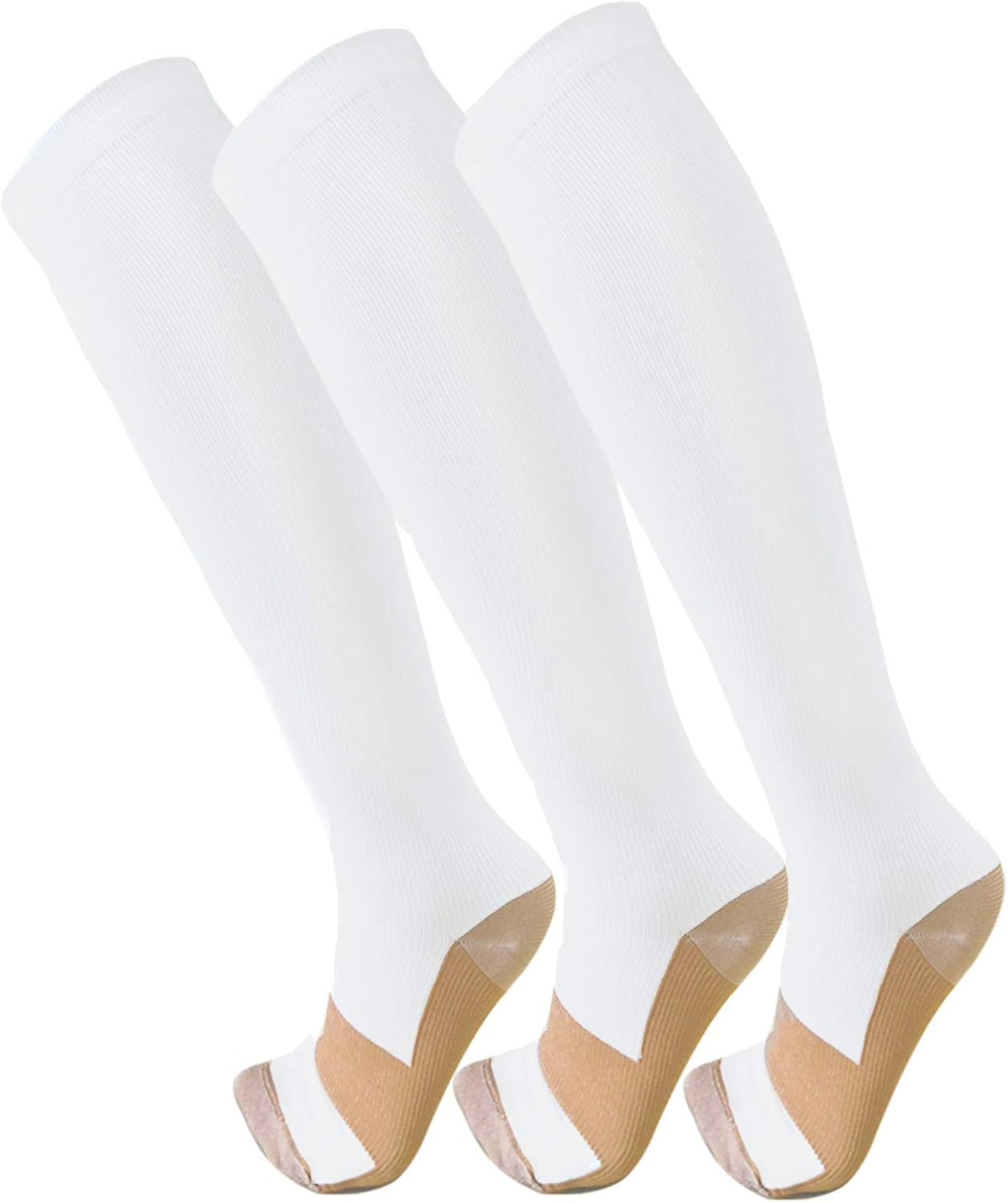 FuelMeFoot 3 Pack Copper Compression Socks - Compression Socks Women & Men Circulation - Best for Medical,Running,Athletic