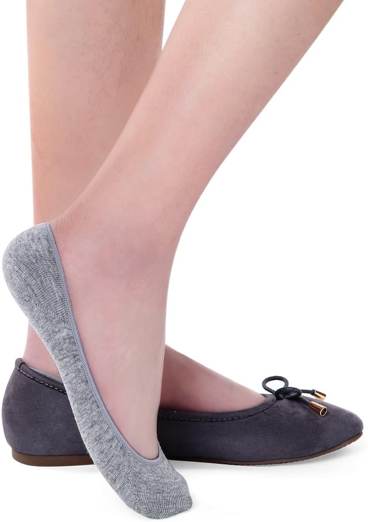 Toes Home No Show Socks Womens Invisible Non Slip Liner for Flat 3-8 Pairs