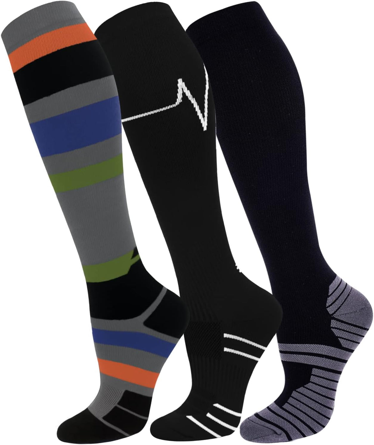 FuelMeFoot 3 Pack Copper Compression Socks - Compression Socks Women & Men Circulation - Best for Medical,Running,Athletic