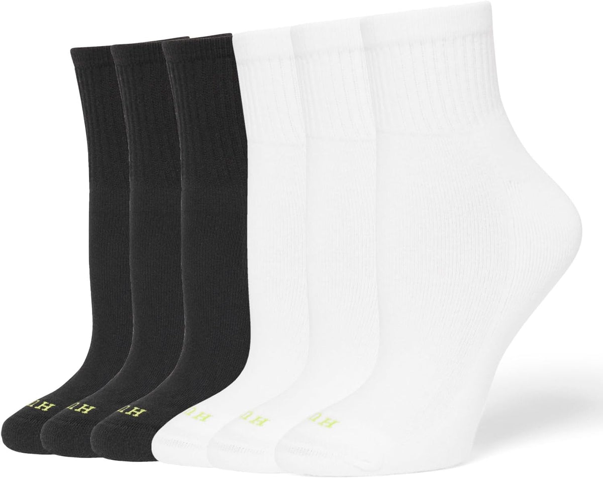 HUE Women's Mini Crew Sock 6-pack