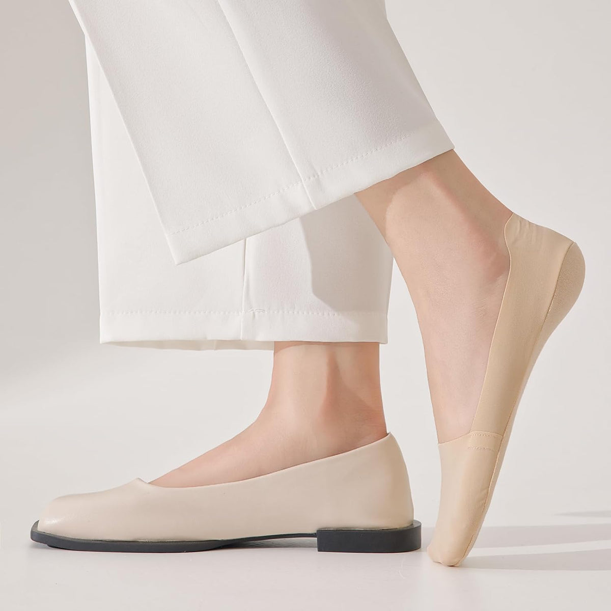 No Show Socks Womens for Flats Loafers Heels, Non Slip Thin Invisible Footies Bootie