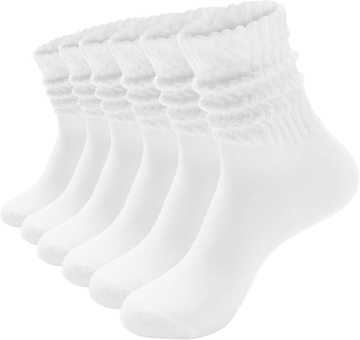 HAVE A TREE Women's Slouchy Crew Socks White Cushioned Scrunch Boot Sock