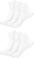 Hanes Ultimate womens 6-pack Ankle athletic socks, White, Shoe Size 5-9 US