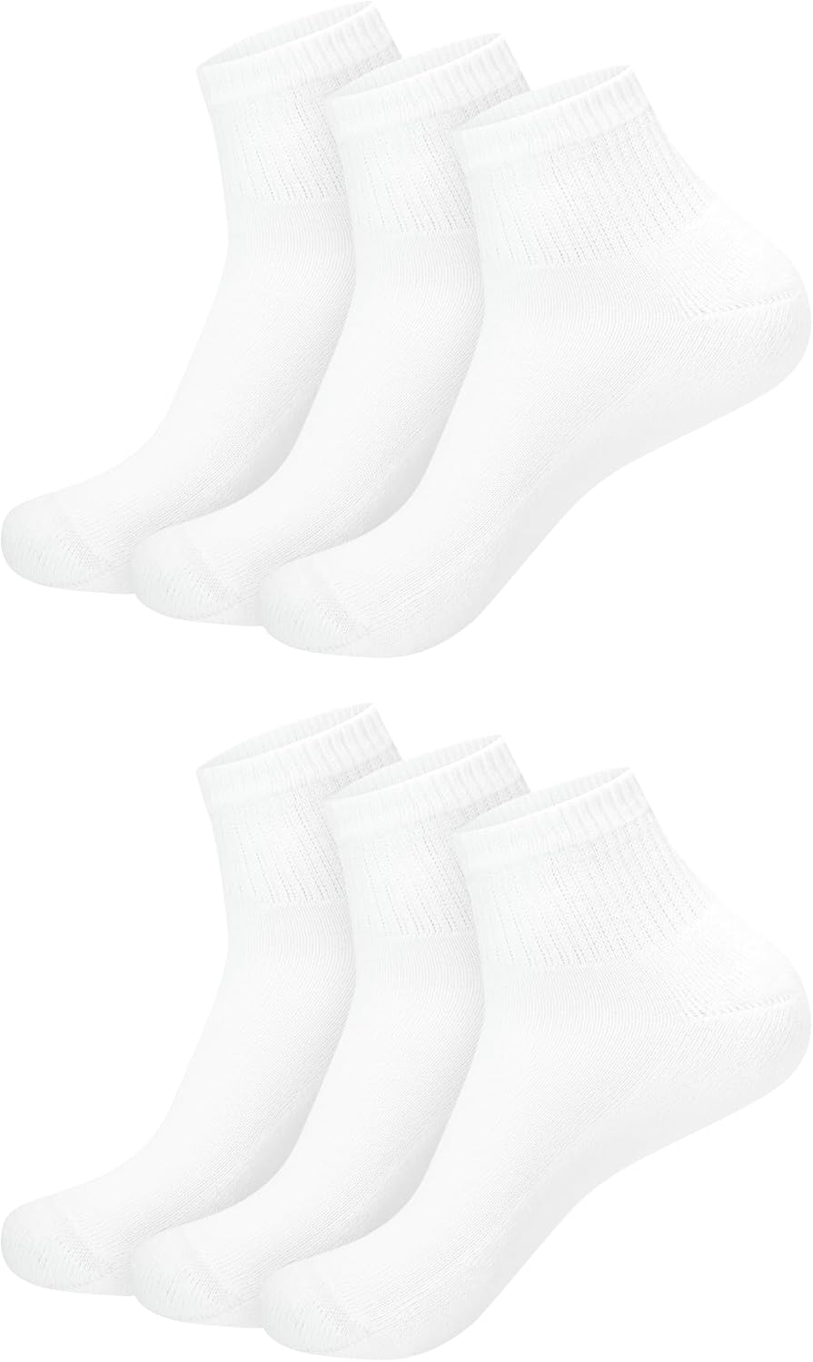 Hanes Ultimate womens 6-pack Ankle athletic socks, White, Shoe Size 5-9 US