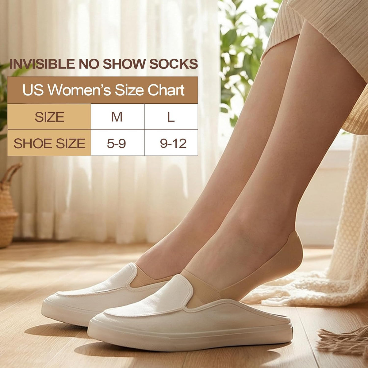 No Show Socks Womens for Flats Loafers Heels, Non Slip Thin Invisible Footies Bootie