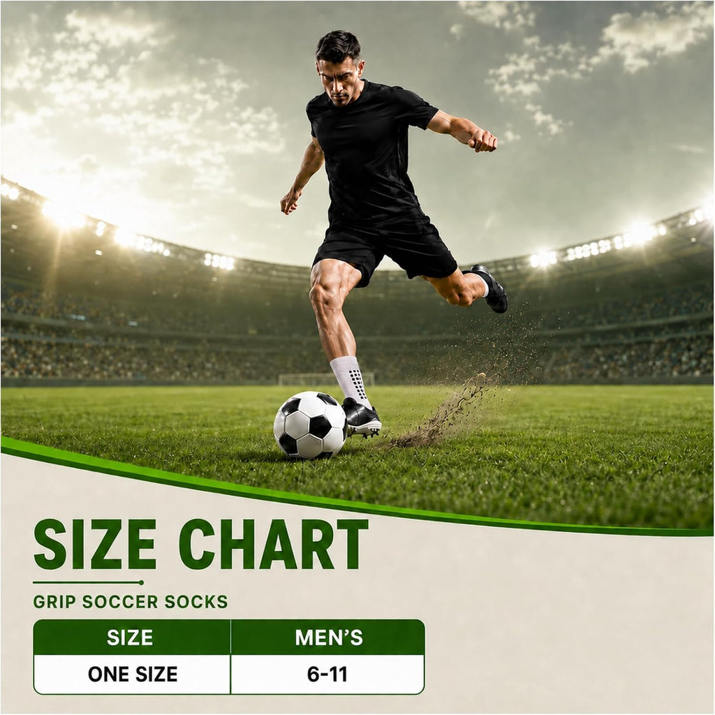 Men's Grip Soccer Socks Anti Slip Athletic Socks Non Slip Football Basketball Socks with Grip Pads2/4/6
