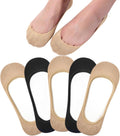 Toes Home No Show Socks Womens Invisible Non Slip Liner for Flat 3-8 Pairs