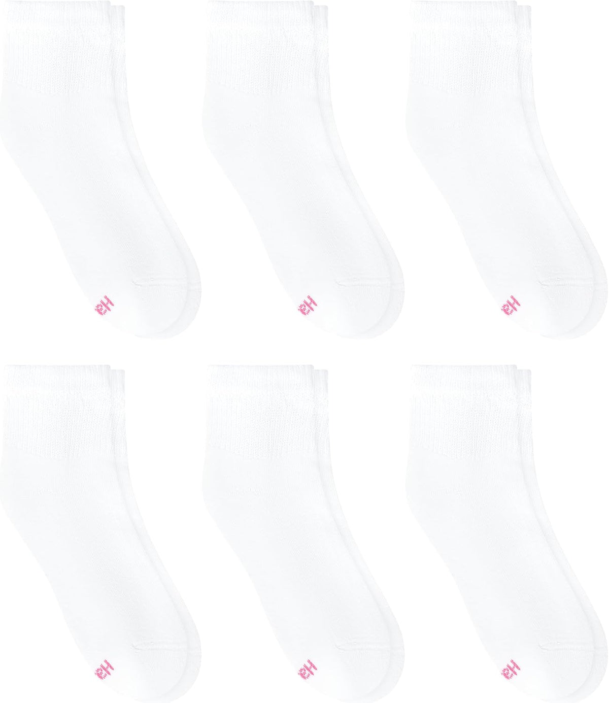 Hanes Ultimate womens 6-pack Ankle athletic socks, White, Shoe Size 5-9 US