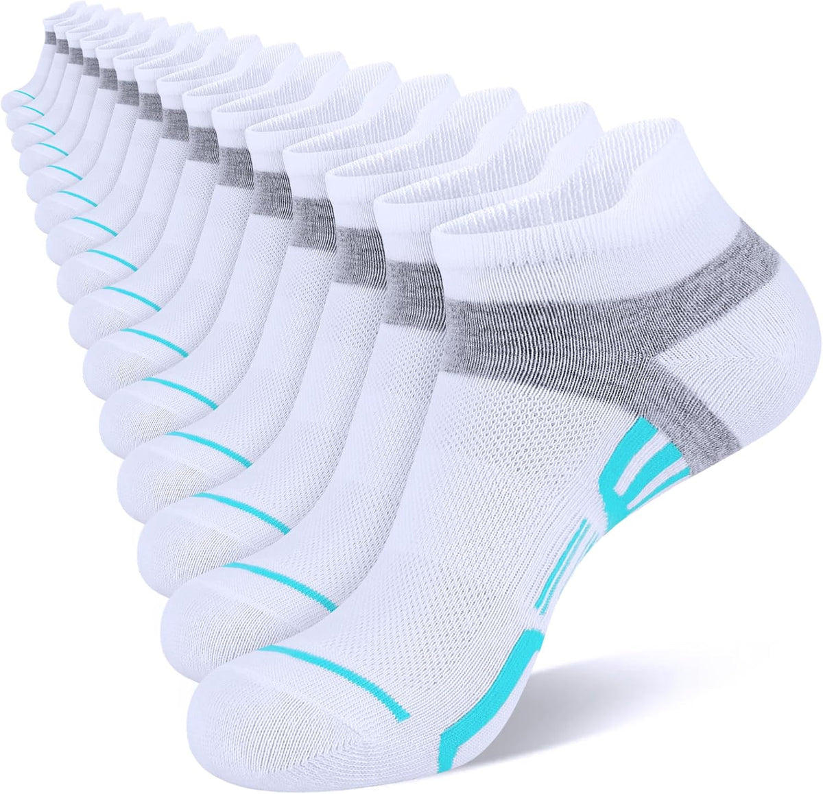 shnn 15 Pairs Womens Ankle Socks Lightweight Breathable Casual Low Cut Socks for Women With Heel Tab