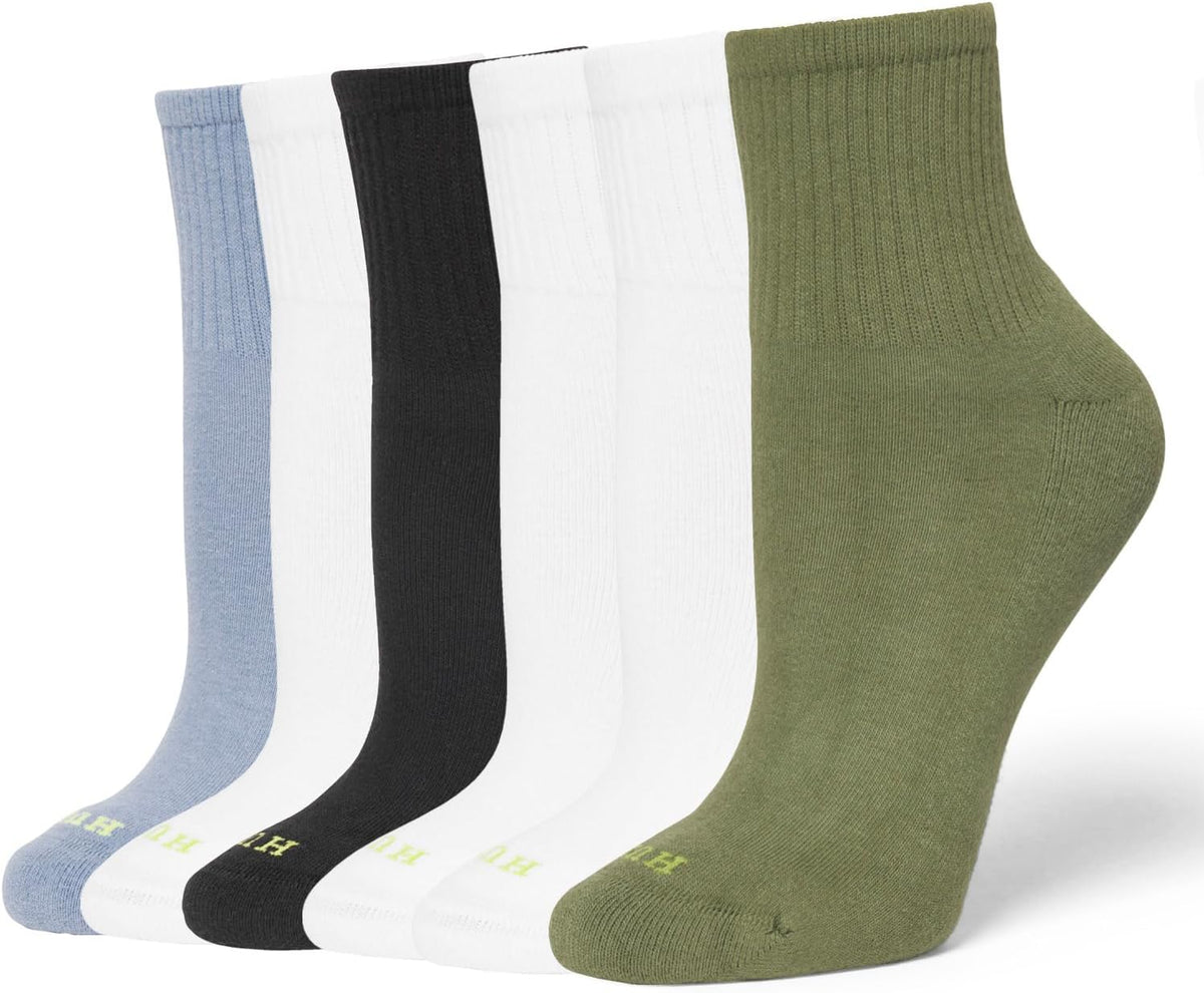 HUE Women's Mini Crew Sock 6-pack