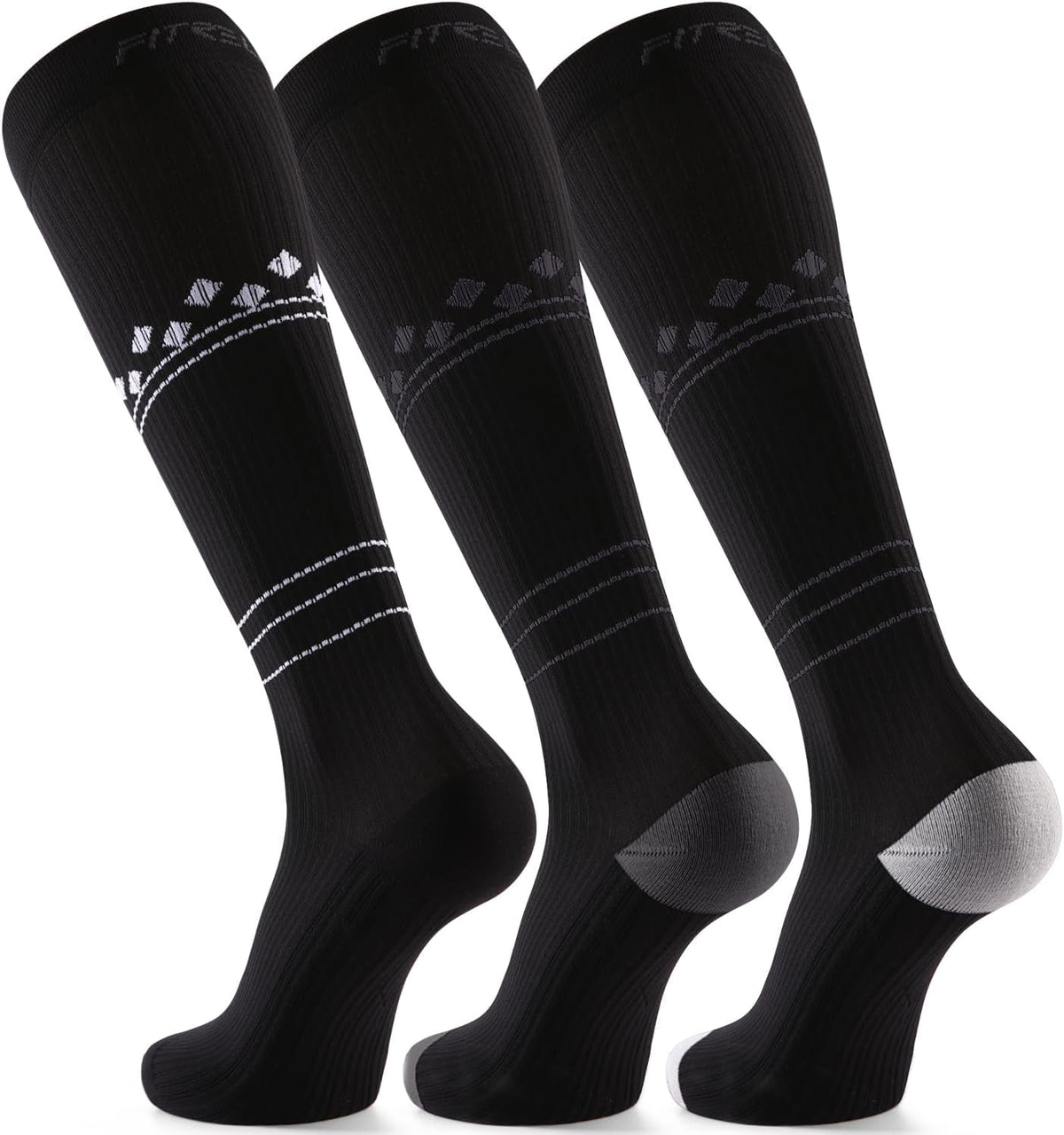 FITRELL 3 Pairs Compression Socks for Women and Men 20-30mmHg-Circulation Support Socks