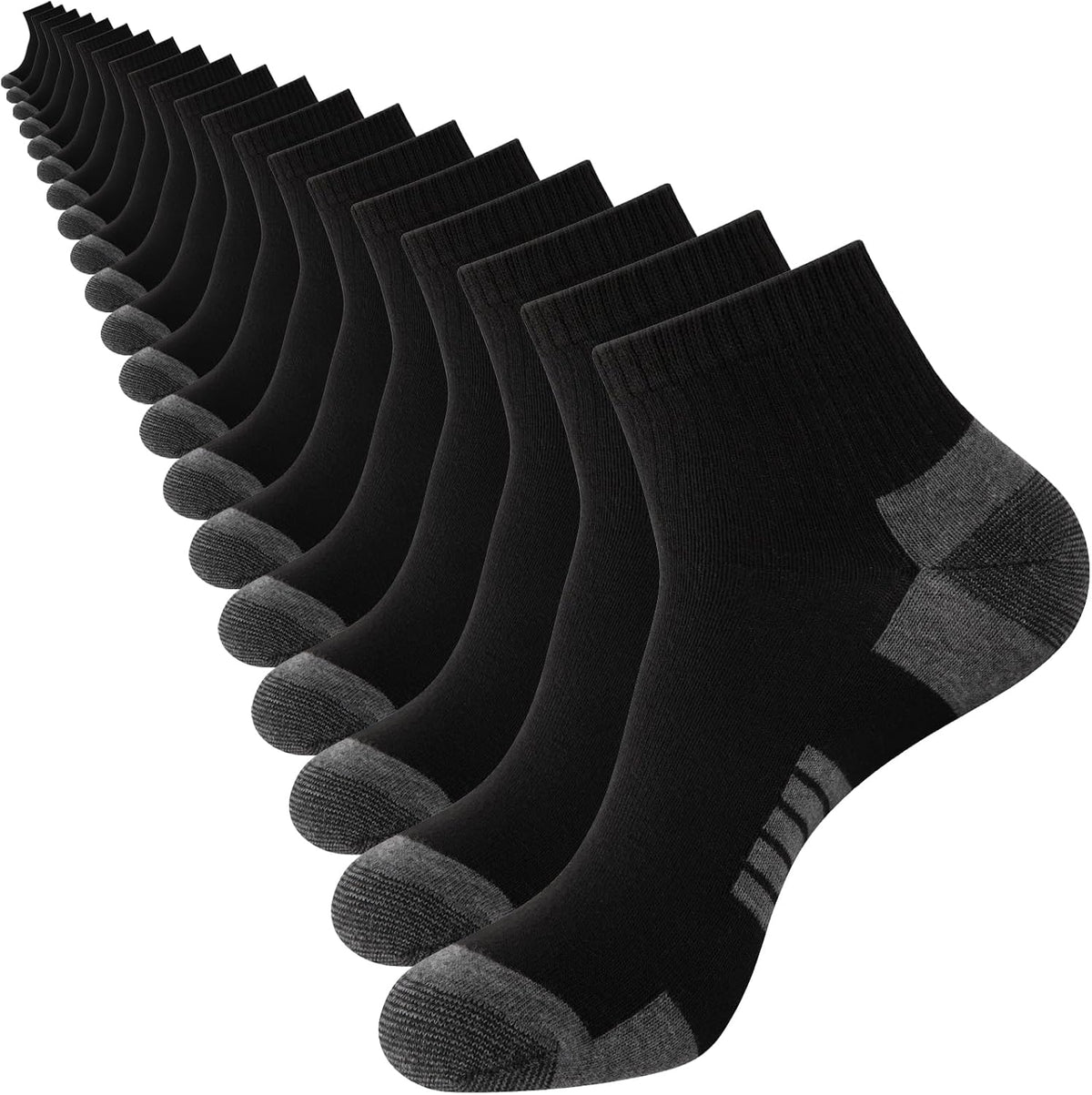 20 Pairs Ankle Socks For Men - Mens Socks Size 8-12/12-16 Thin Casual Bulk Socks