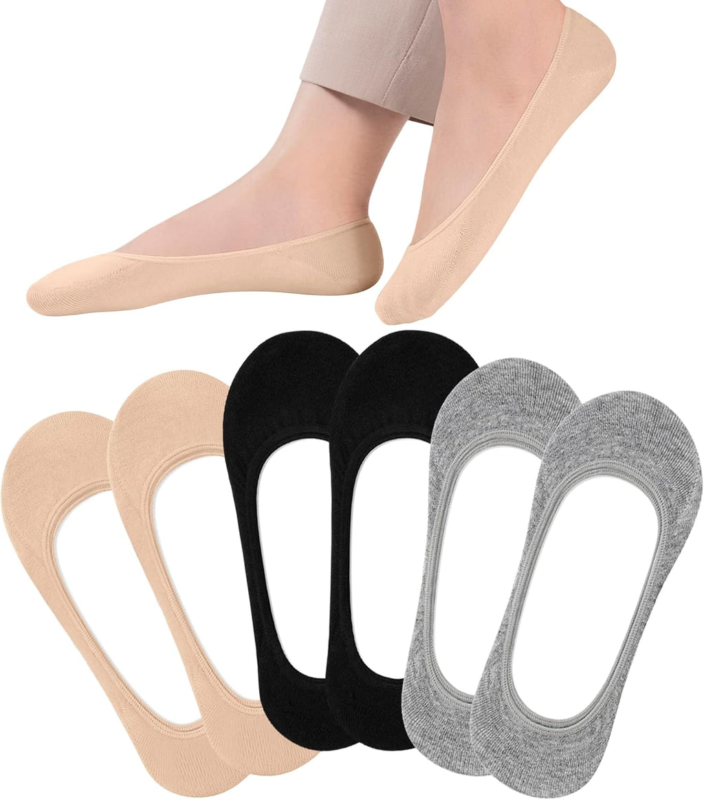 6 Pairs No Show Socks Womens Invisible Ultra Low Cut Liners Soft