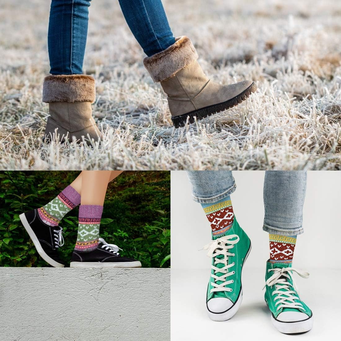 FYC Socks for Women Winter Thick Warm Wool Socks Cozy Crew Christmas Gift