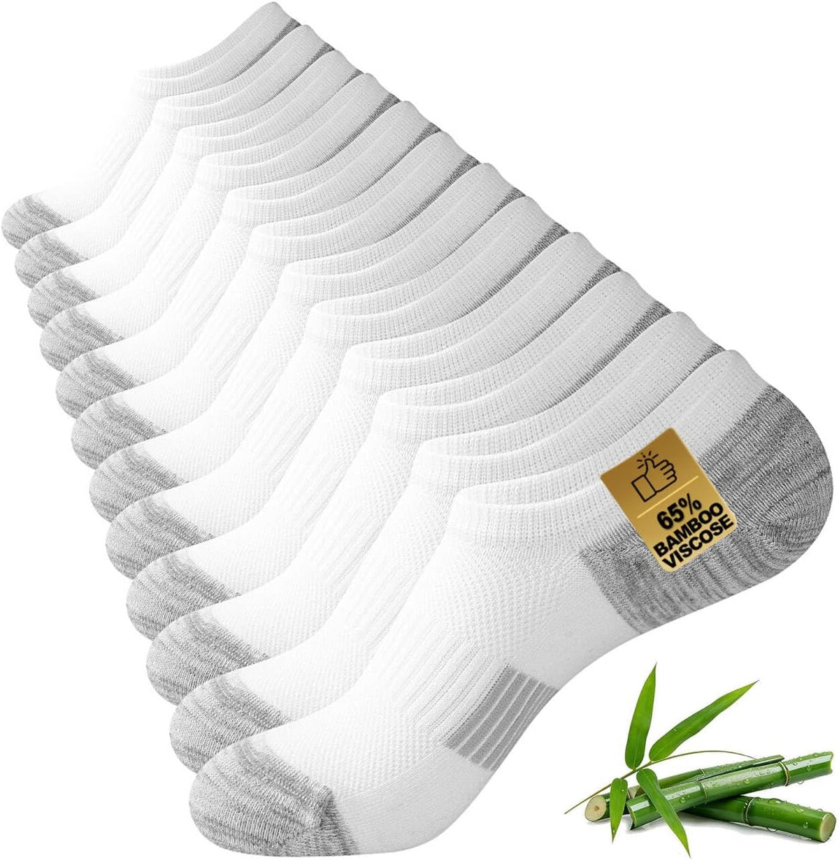 No Show Socks Men, Breathable Bamboo Rayon Low Cut Footies 6 Pairs