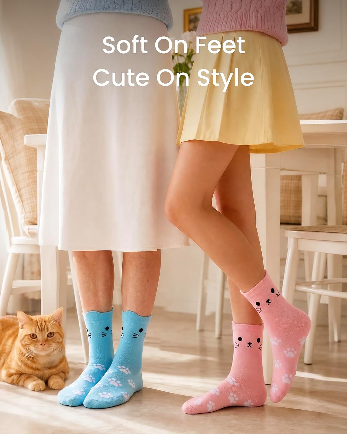 Jeasona Women’s Cute Cat Animal Socks Gifts for Women Wife Mom