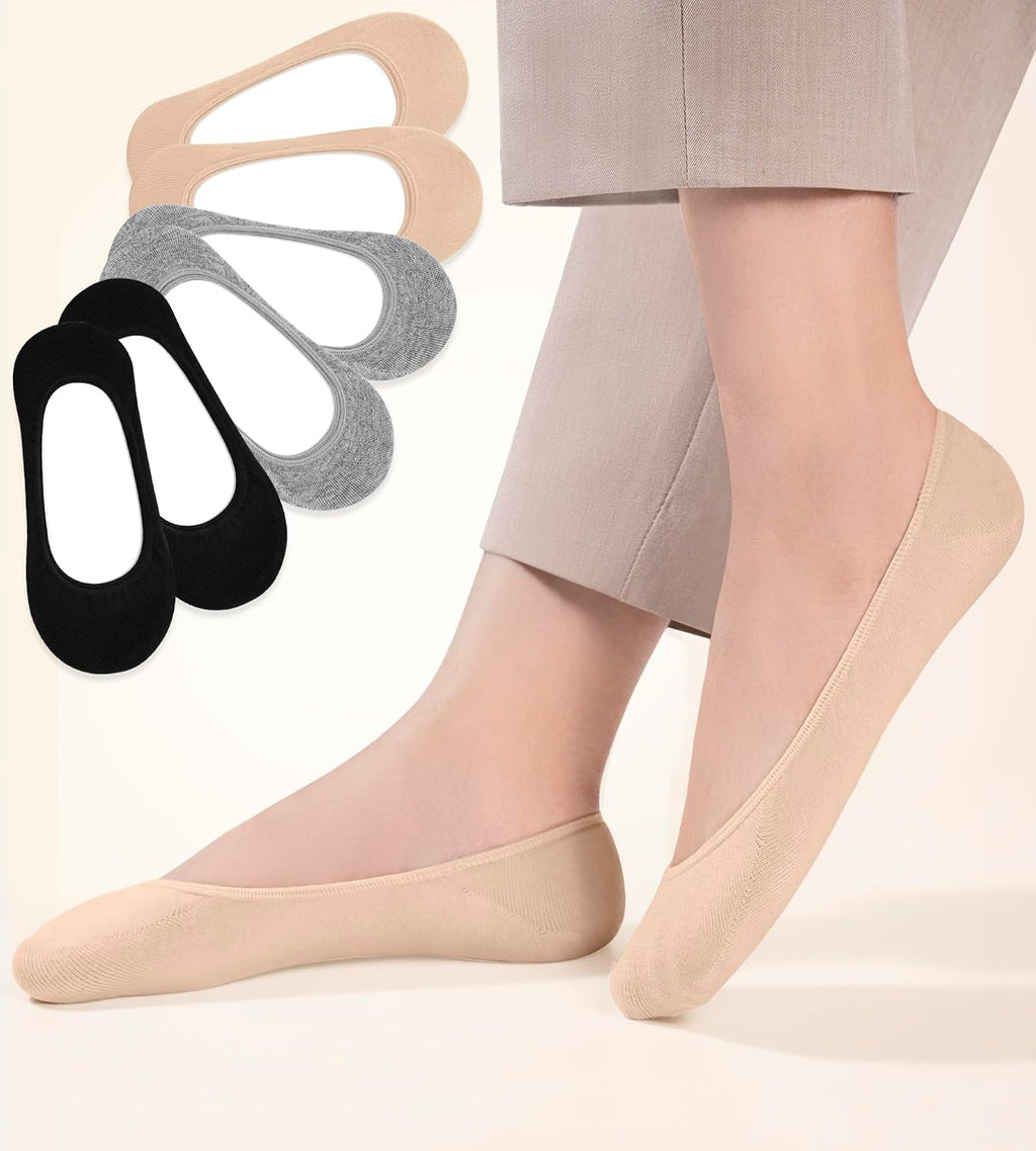 6 Pairs No Show Socks Womens Invisible Ultra Low Cut Liners Soft
