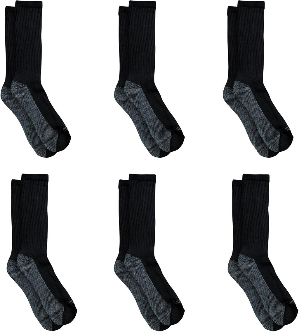 Dickies Men's Dri-tech Original Moisture Control Crew Socks, Available in M-xxl (6, 12, 18 Pairs)