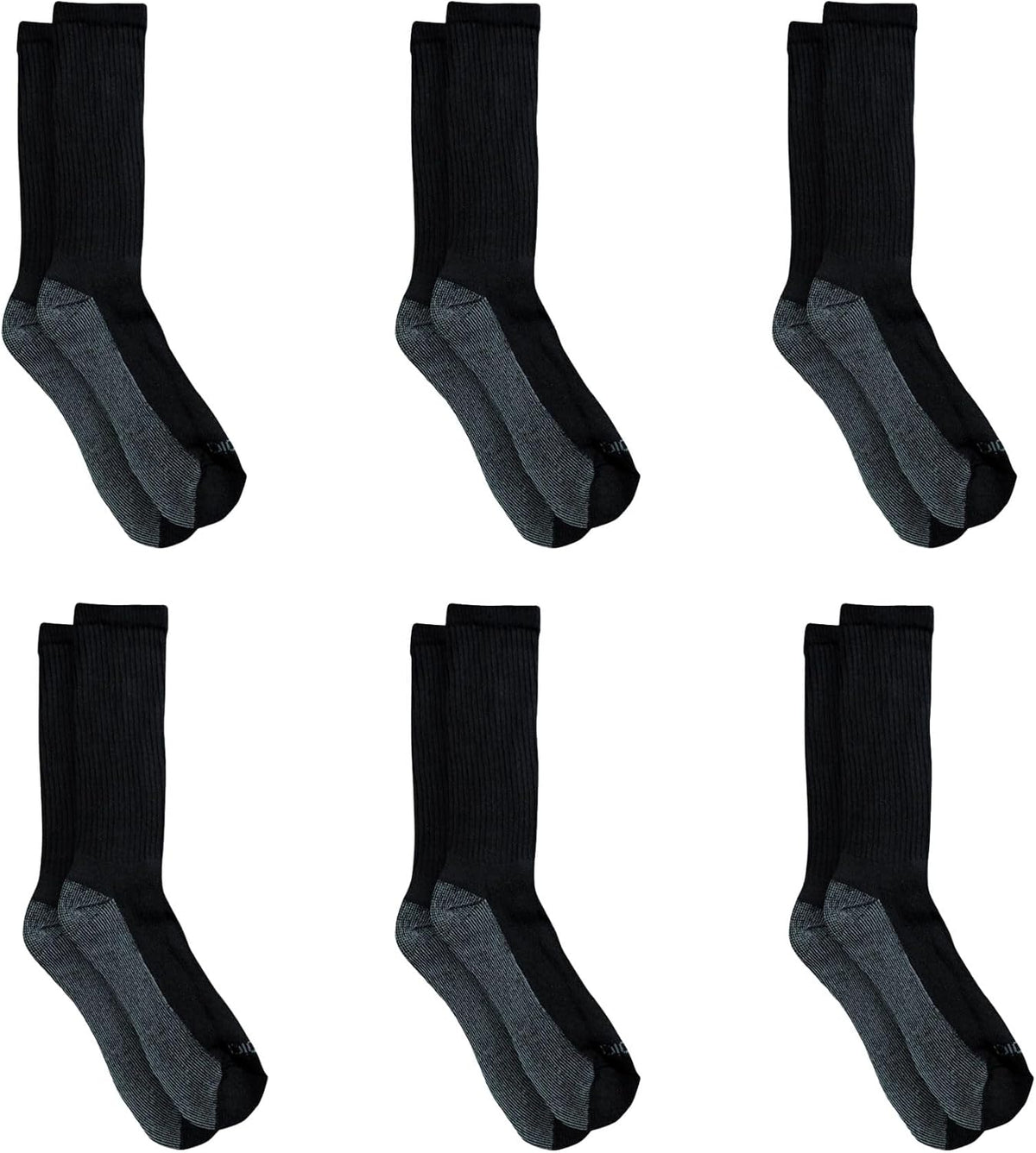 Dickies Men's Dri-tech Original Moisture Control Crew Socks, Available in M-xxl (6, 12, 18 Pairs)
