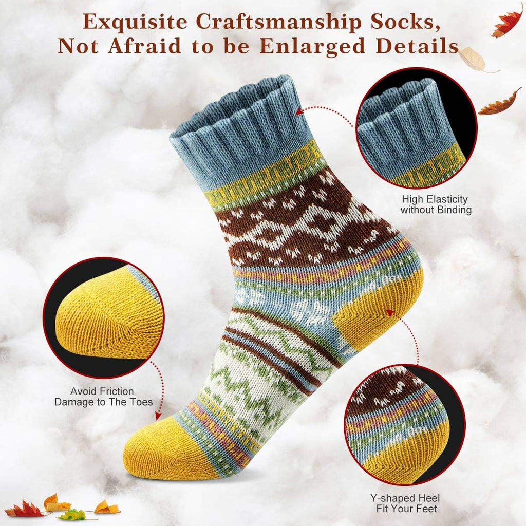 FYC Socks for Women Winter Thick Warm Wool Socks Cozy Crew Christmas Gift
