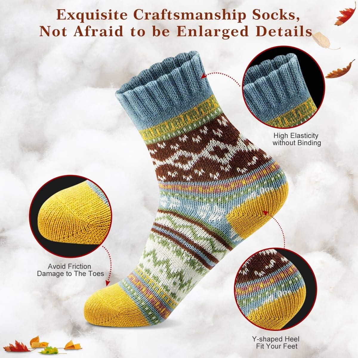 FYC Socks for Women Winter Thick Warm Wool Socks Cozy Crew Christmas Gift