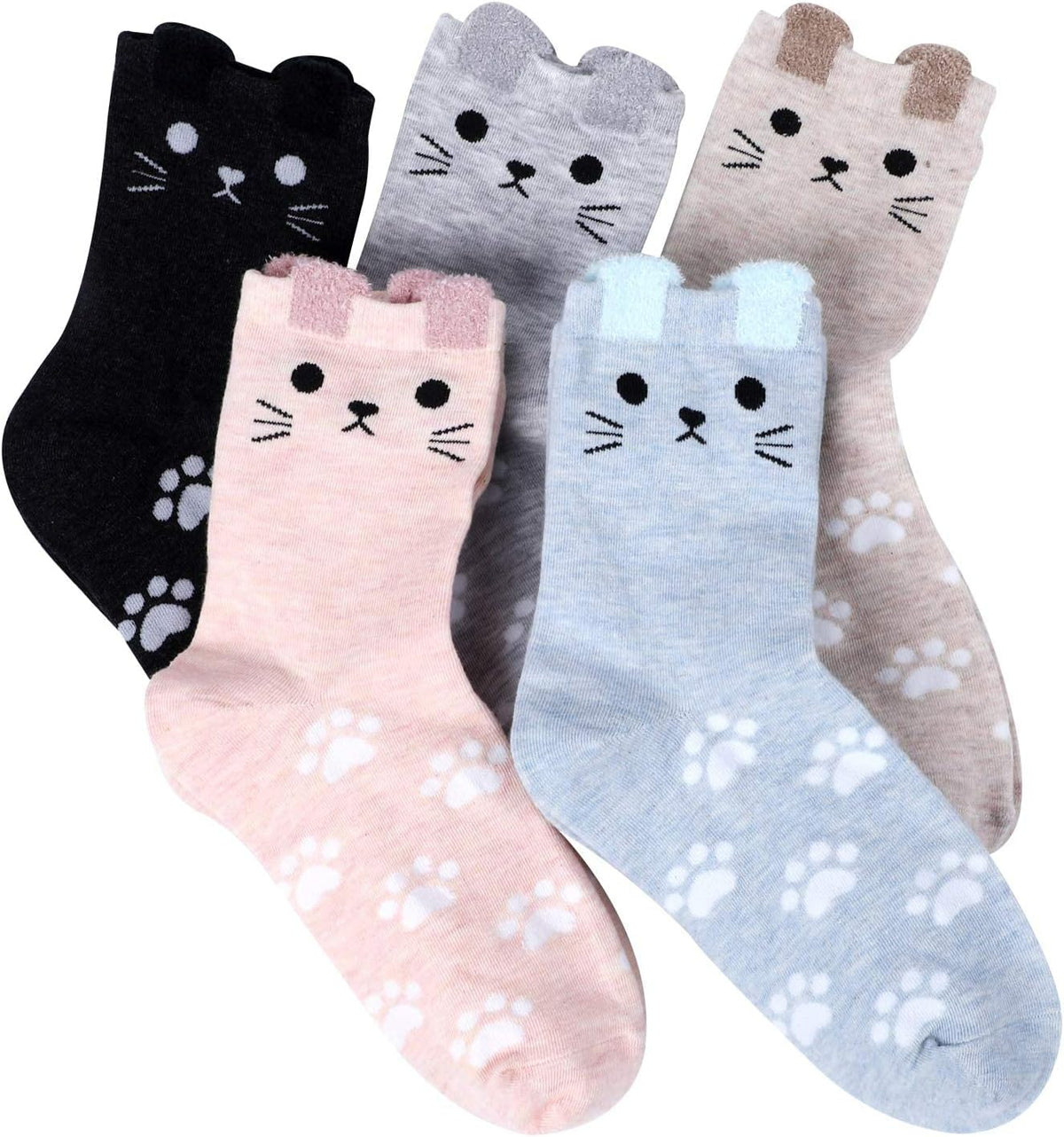 Jeasona Women’s Cute Cat Animal Socks Gifts for Women Wife Mom