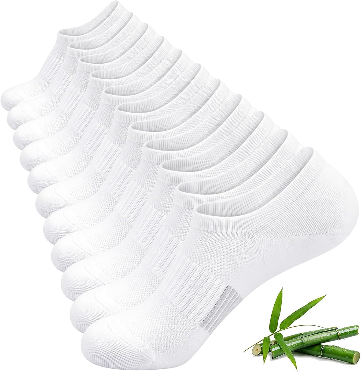 No Show Socks Men, Breathable Bamboo Rayon Low Cut Footies 6 Pairs