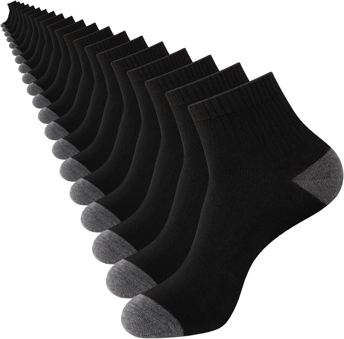 20 Pairs Ankle Socks For Men - Mens Socks Size 8-12/12-16 Thin Casual Bulk Socks
