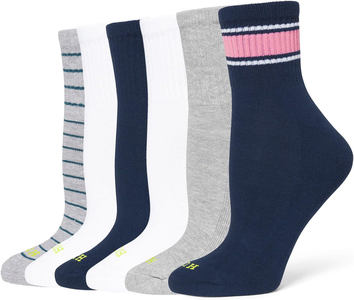 HUE Women's Mini Crew Sock 6-pack