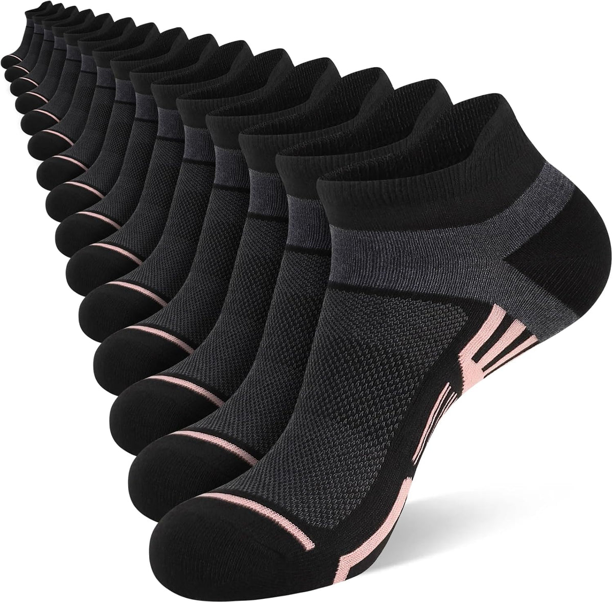 shnn 15 Pairs Womens Ankle Socks Lightweight Breathable Casual Low Cut Socks for Women With Heel Tab