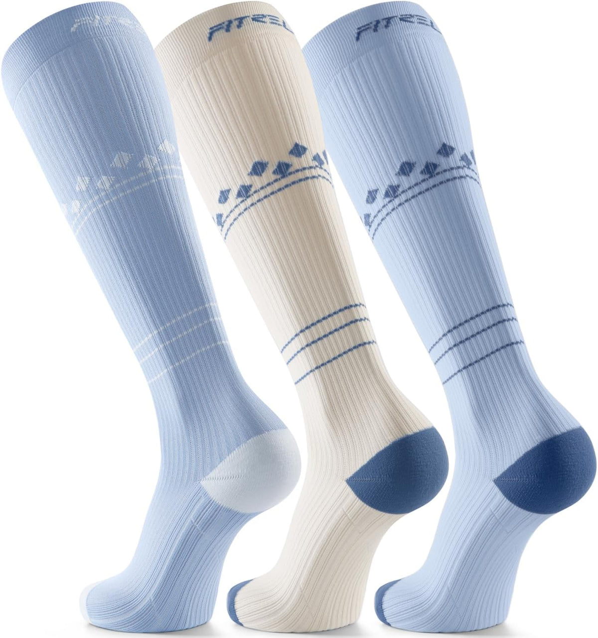 FITRELL 3 Pairs Compression Socks for Women and Men 20-30mmHg-Circulation Support Socks