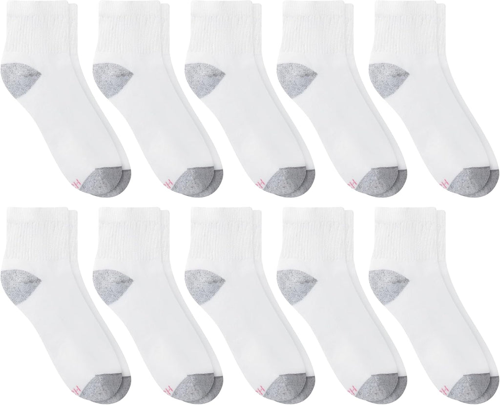Hanes Women's Cushioned Athletic Ankle Socks (10-Pack)