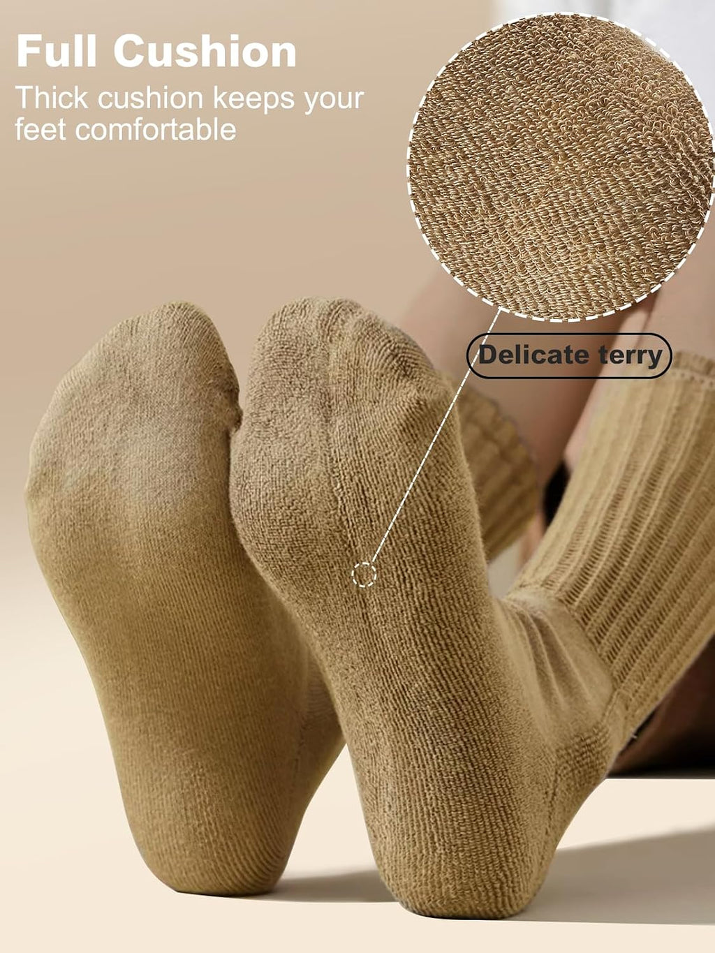 HAVE A TREE Women's Slouchy Crew Socks White Cushioned Scrunch Boot Sock