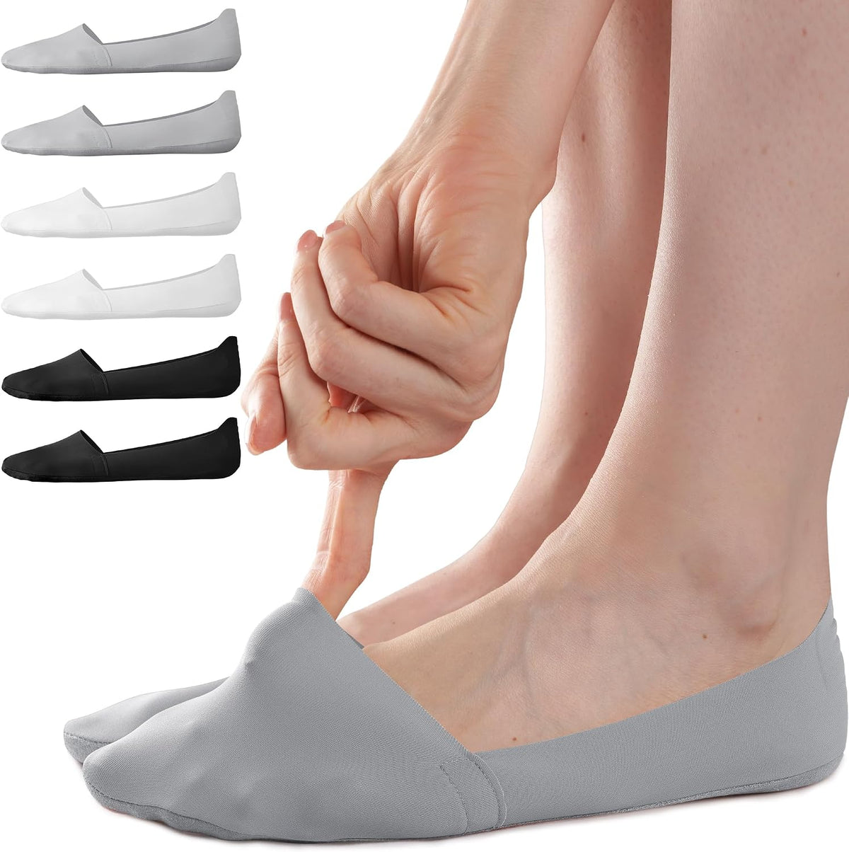 Sofier No Show Socks Womens,6 Pairs Non Slip Low Cut Invisible Liner