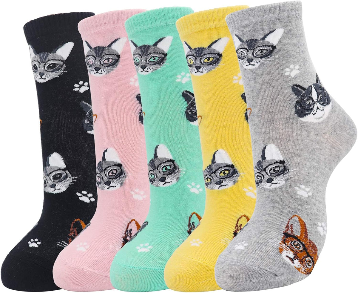 Jeasona Women’s Cute Cat Animal Socks Gifts for Women Wife Mom