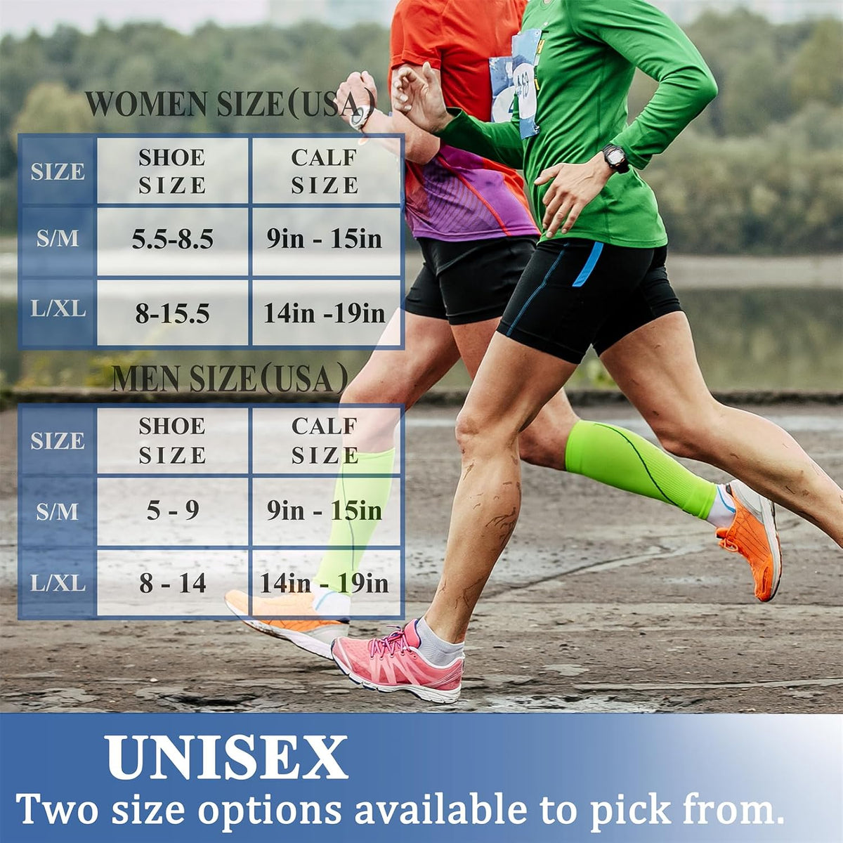 CHARMKING Compression Socks for Women & Men Circulation (8 Pairs) 15-20 mmHg Best Calf Socks Support for Athletic Cycling
