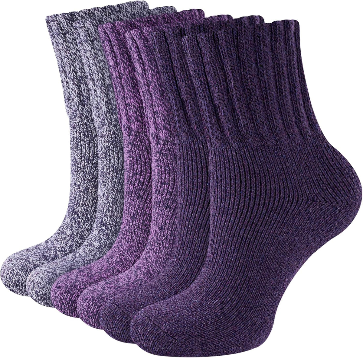 Niorasen Women's Thermal Socks, 3 Pairs, Cushioned Winter Crew Boot Socks