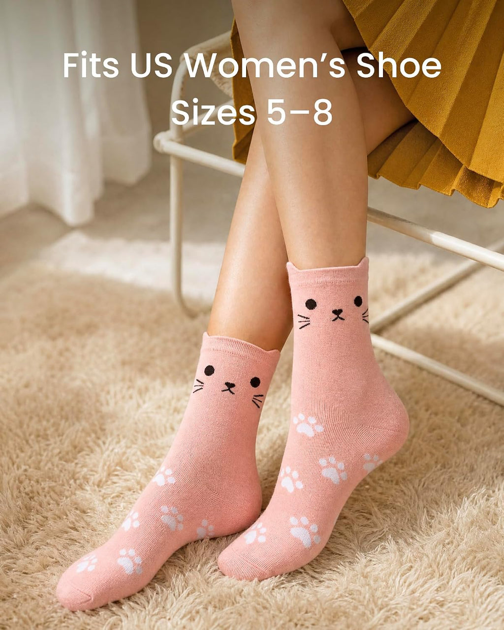 Jeasona Women’s Cute Cat Animal Socks Gifts for Women Wife Mom