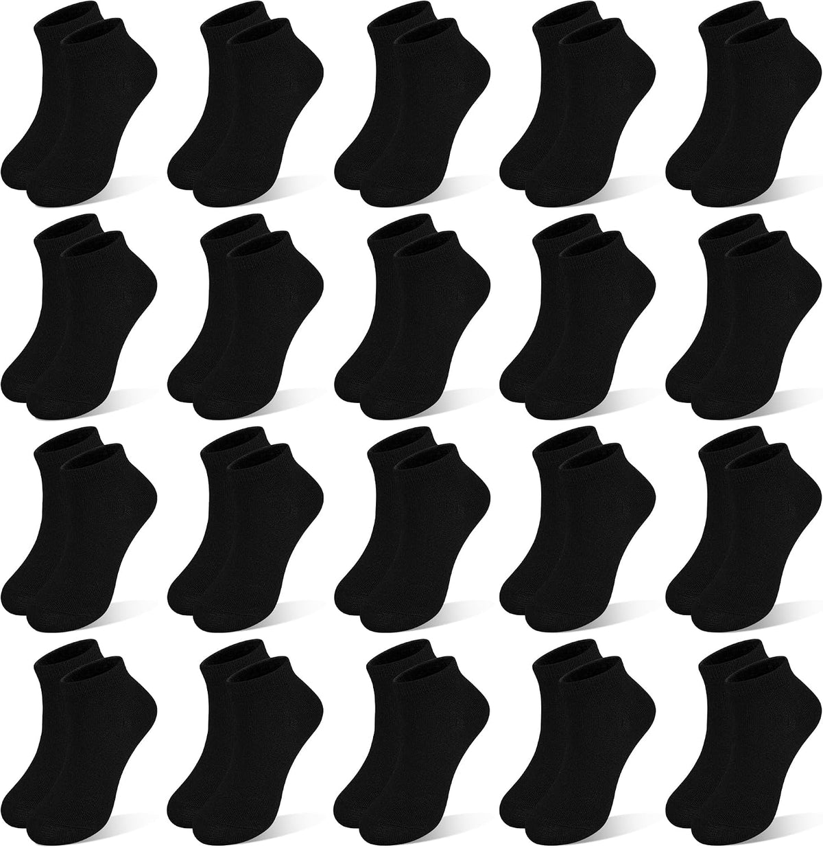 ZERULETS Kids Socks, 20 Pairs Boys Girls Low Cut Ankle Socks 1-13 Years