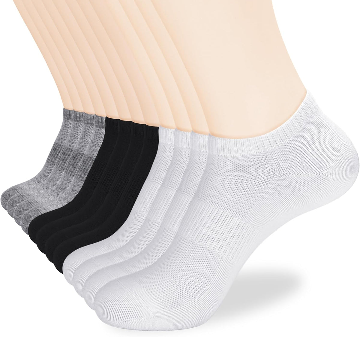 Corlap 12Pairs Womens Ankle Socks,Thin Low Cut No Show Lightweight Athletic