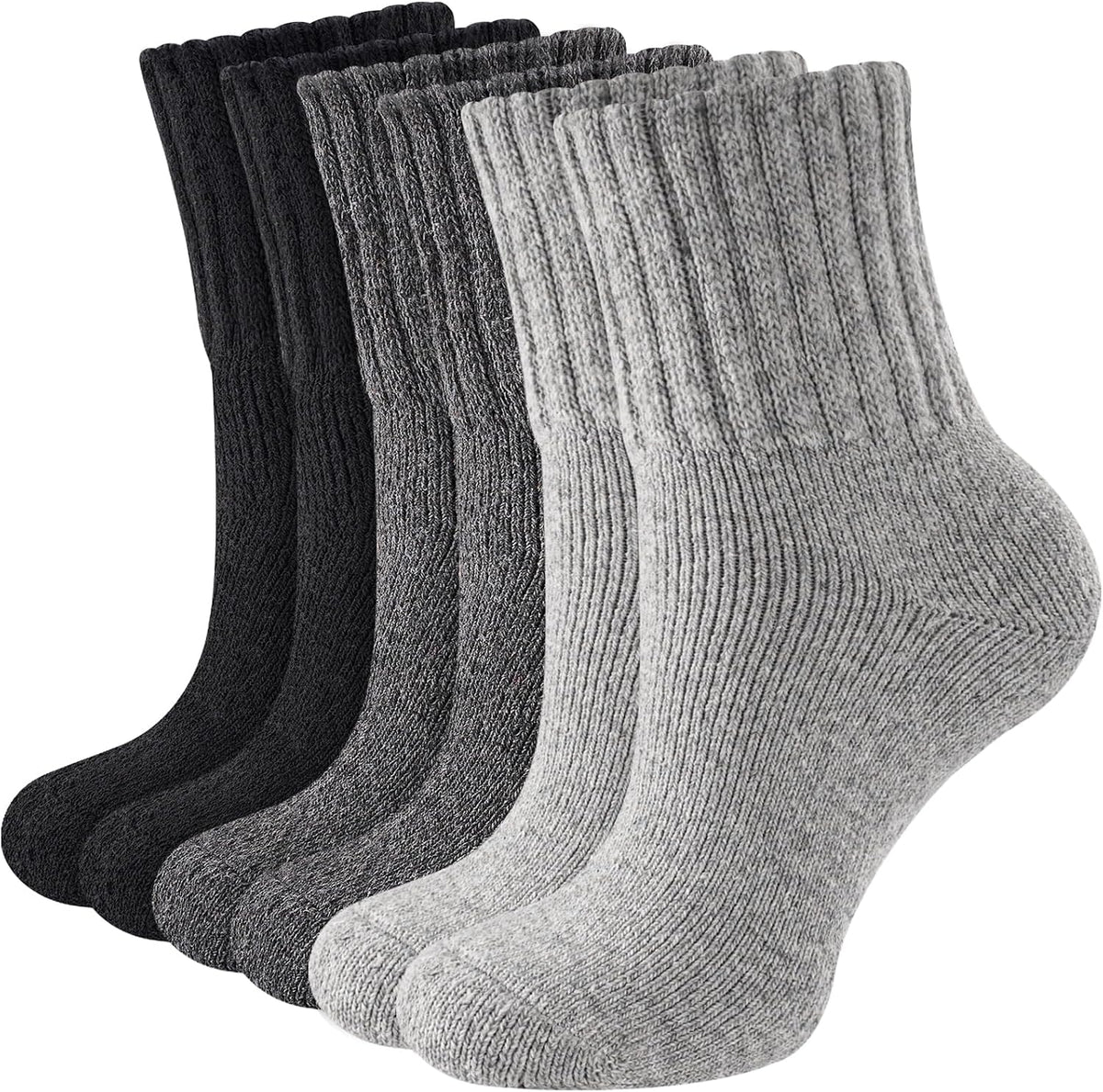 Niorasen Women's Thermal Socks, 3 Pairs, Cushioned Winter Crew Boot Socks