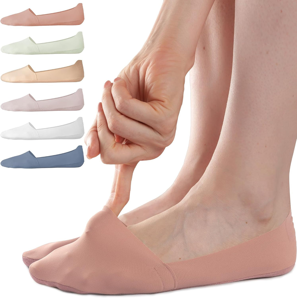 Sofier No Show Socks Womens,6 Pairs Non Slip Low Cut Invisible Liner