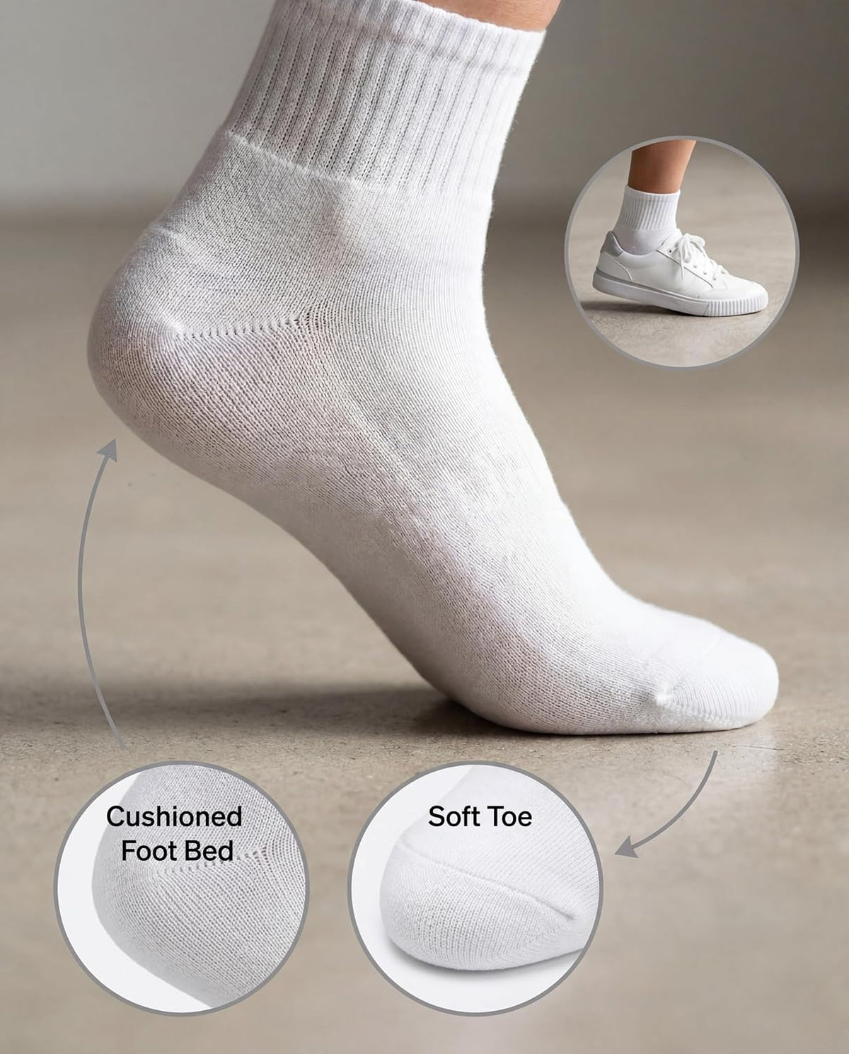 HUE Women's Mini Crew Sock 6-pack