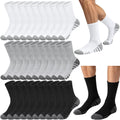 20 Pairs Crew Athletic Socks for Men Moisture Wicking Cushion Crew Socks for Sport Running Traveling
