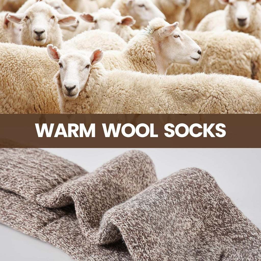 Niorasen Women's Thermal Socks, 3 Pairs, Cushioned Winter Crew Boot Socks