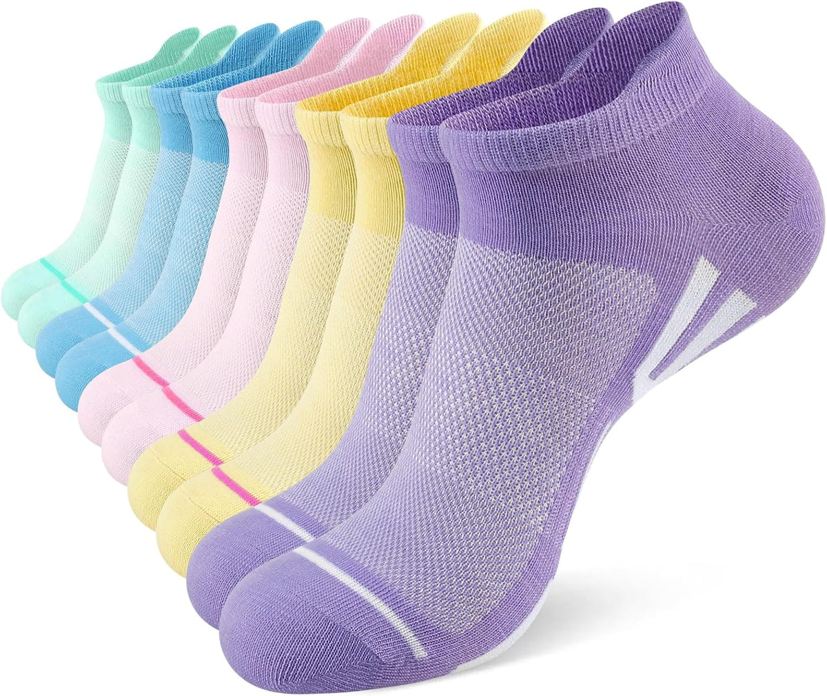 shnn 15 Pairs Womens Ankle Socks Lightweight Breathable Casual Low Cut Socks for Women With Heel Tab
