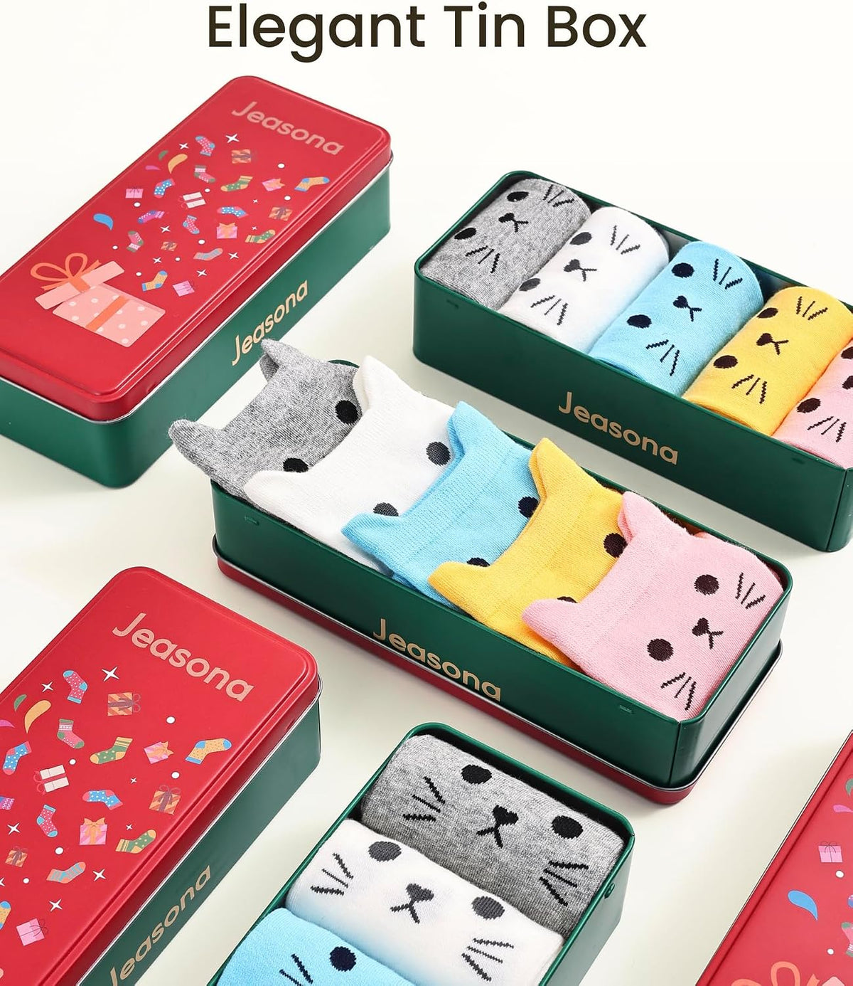 Jeasona Women’s Cute Cat Animal Socks Gifts for Women Wife Mom