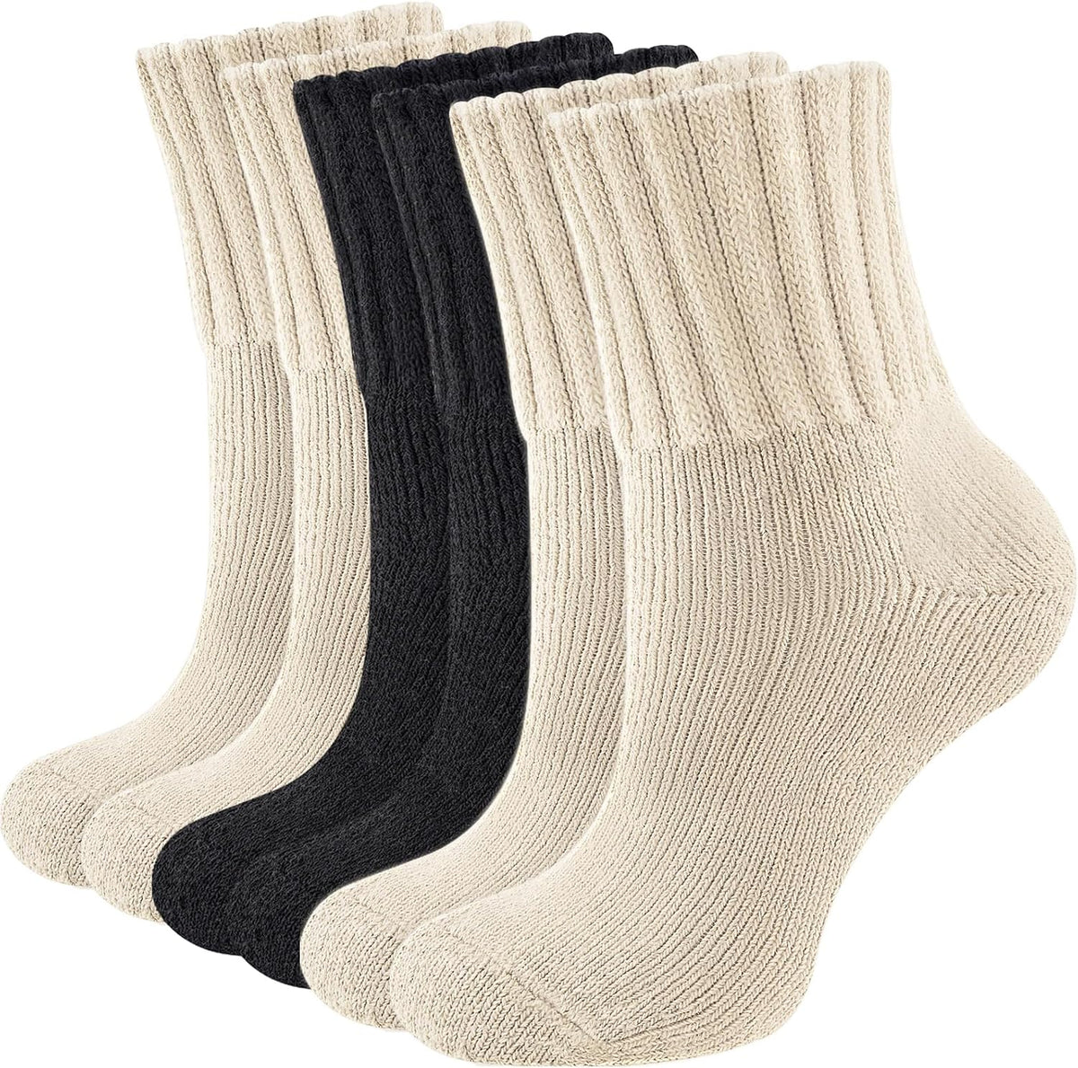 Niorasen Women's Thermal Socks, 3 Pairs, Cushioned Winter Crew Boot Socks